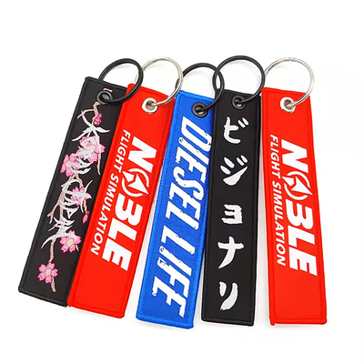 কাস্টমাইজড Woven Keychain এভিয়েশন কী ট্যাগ Keychain জেট ট্যাগ বিগ রিং সংযুক্তি সহ